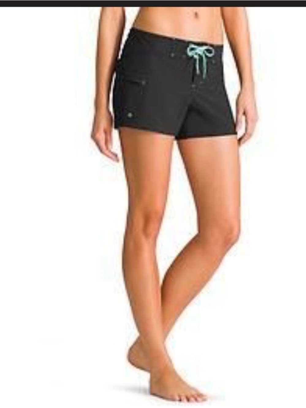 Athleta Clearwater Board Shorts Women’s Size 10 Black Drawstring Swim Surf Beach